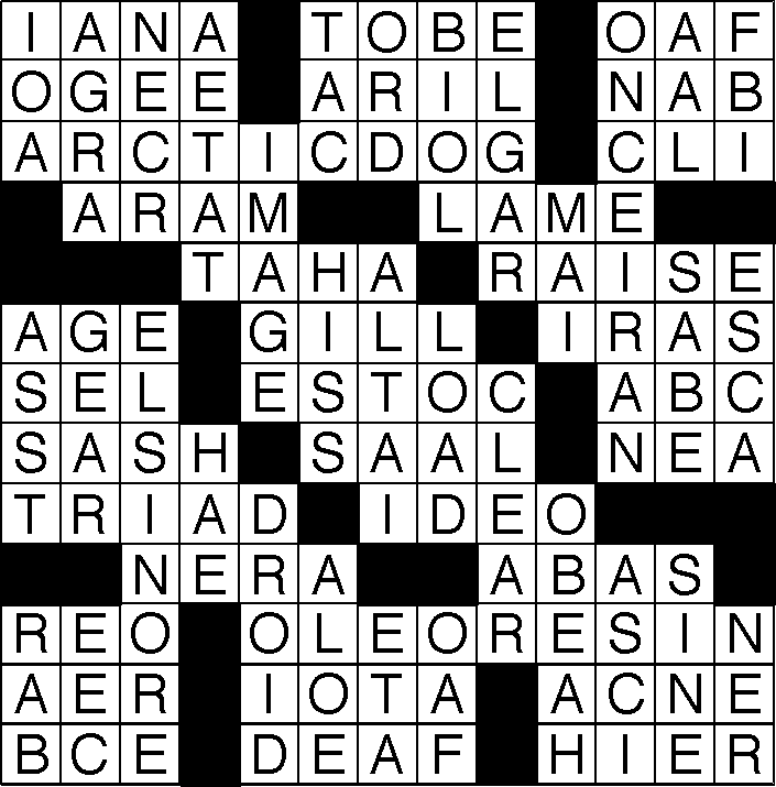 Crossword Answers — Week 10