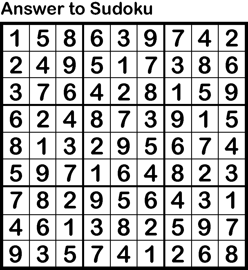 Sudoku Answers — Week 10
