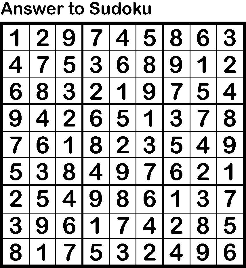 Sudoku Answers — Week 16
