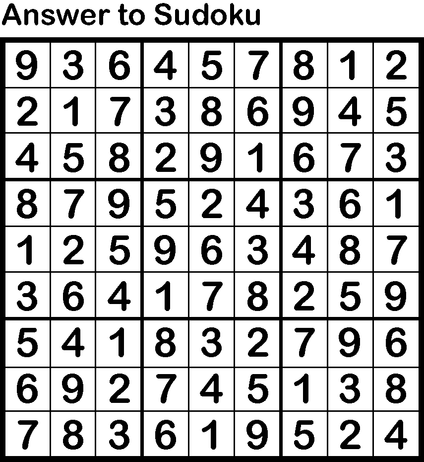 Sudoku Answers — Week 14