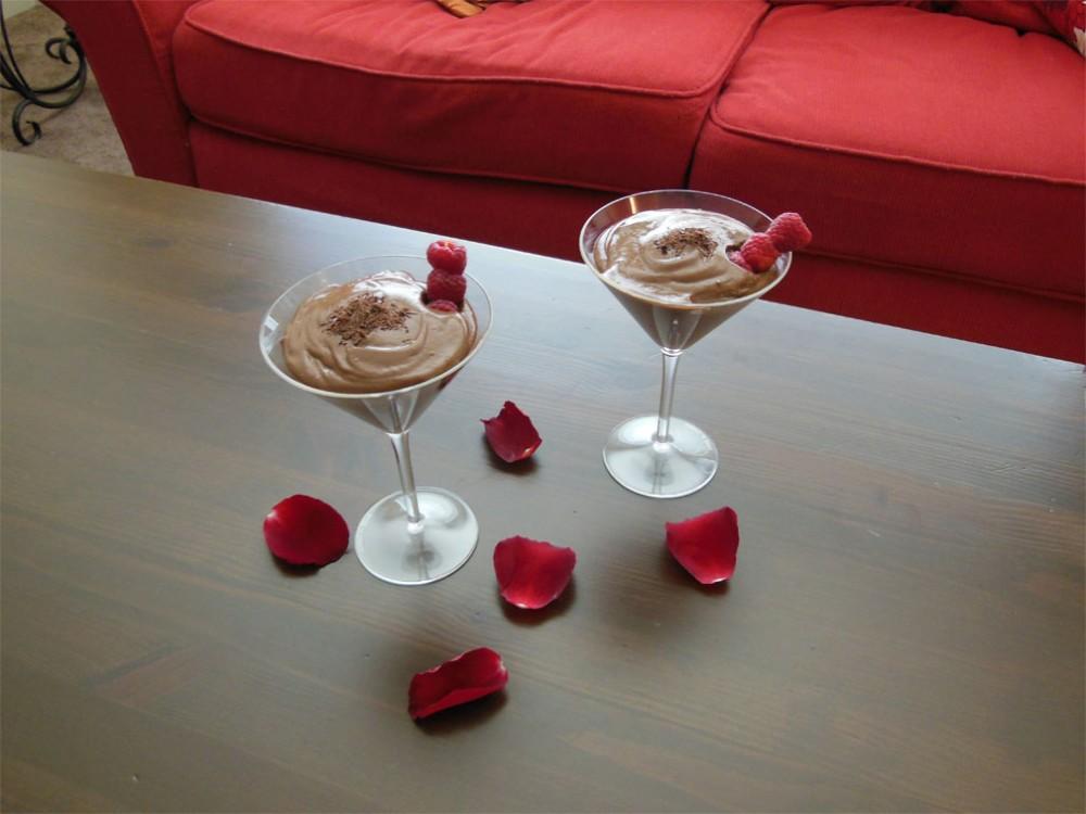 Chocolate pudding cups dressed up in martini glasses are sure to satisfy a sweetheart's sweet tooth.Photo credit: Christina Saschin