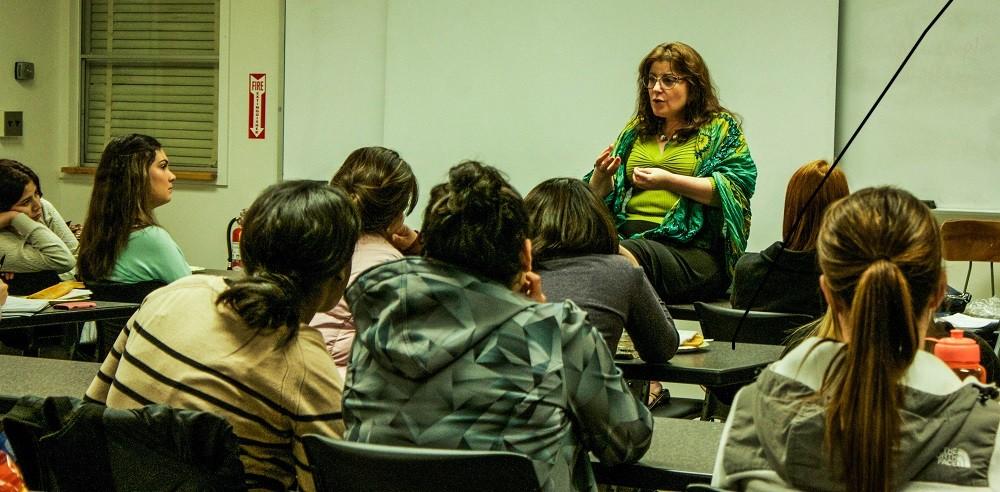 Debbie Devine, a local marriage and family therapist, answered questions about eating disorders for Chico States Embodied club. Photo credit: Chelsea Jeffers