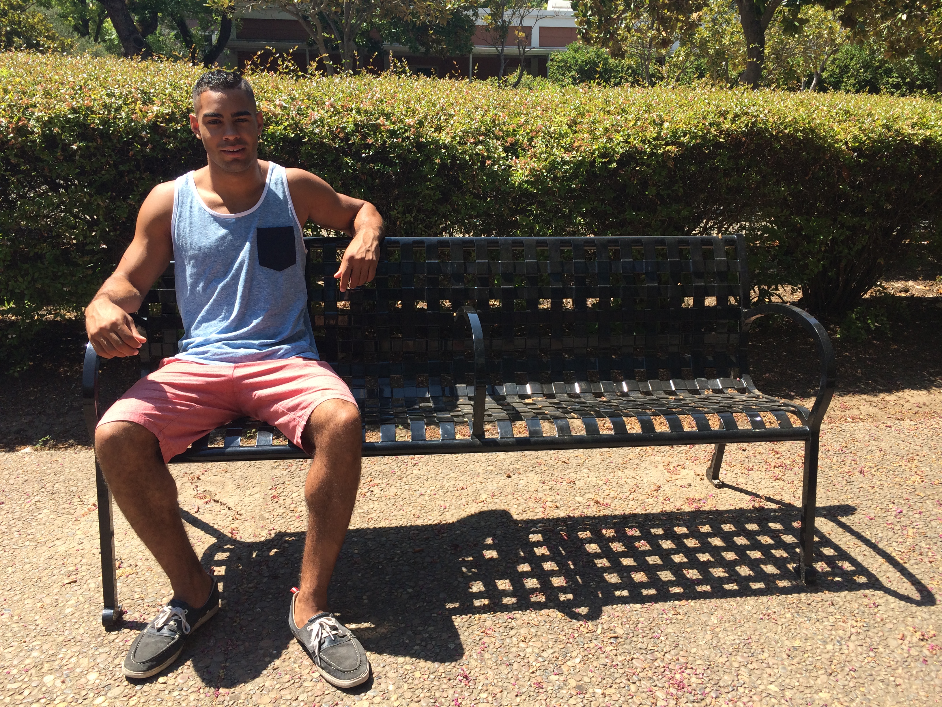 Nick Dunn, a junior finance major, shows off his back-to-school look. Photo credit: Lauren Steele