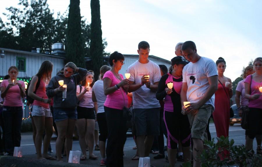 Supporters and family member gather at Kristina Chesterman's accident sight on Nord Ave. September 22, 2014. Photo by John Domogma.