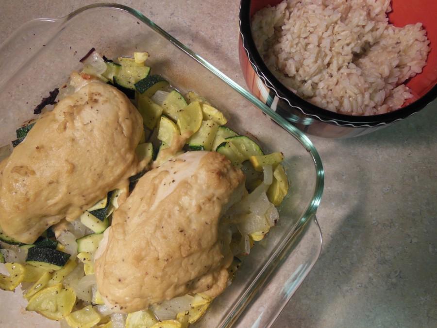 Chicken casserole dinner with rice. Photo credit: Christina Saschin