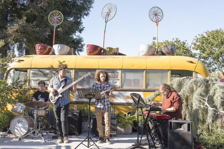 Local jazz quartet Bogg performing at Magnolia Gift & Garden for the Great Garden Art Weekend on Saturday. Photo credit: Matthew Vacca