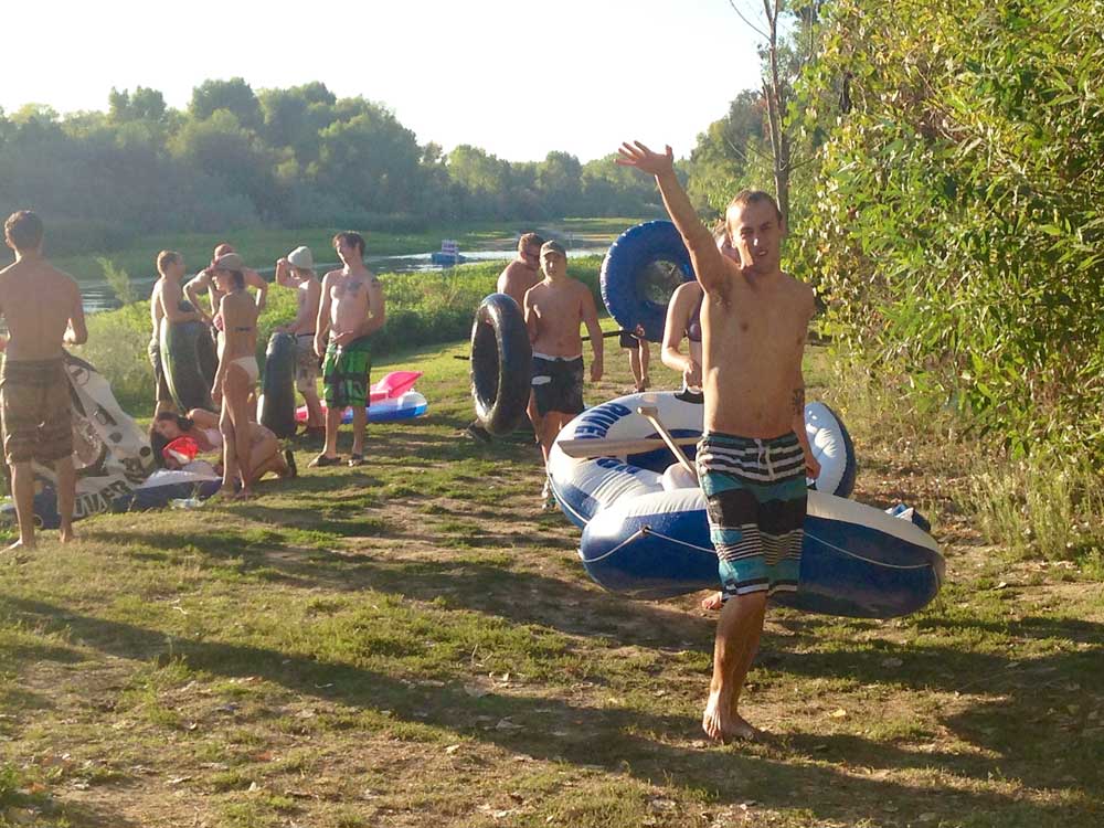 People getting off their tubes after floating on the Sacramento River on Sept. 6, one week after Labor Day weekend. Photo credit: Christine Lee