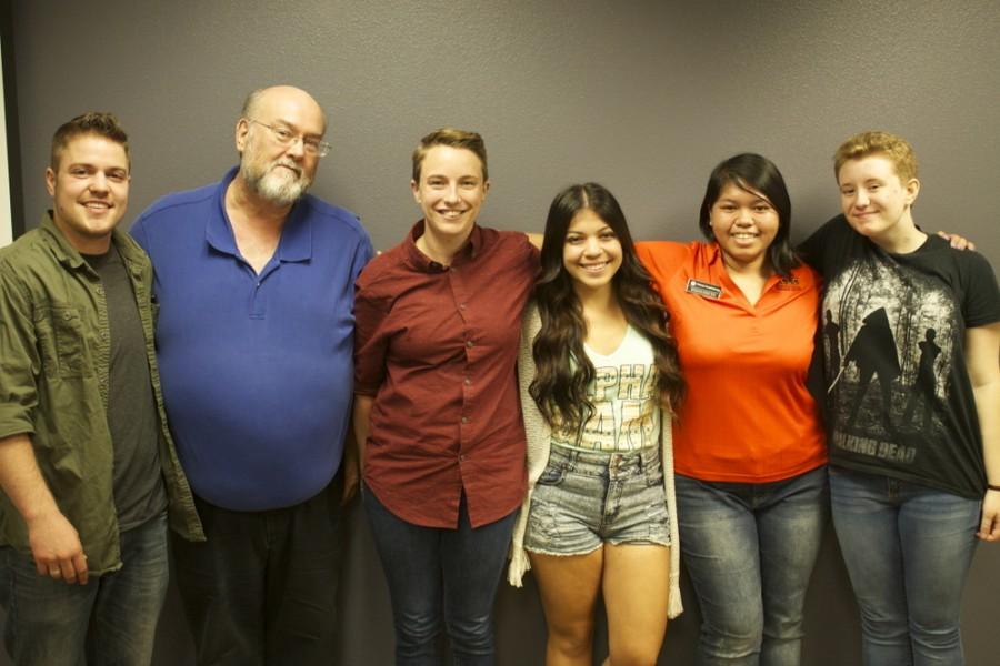 Panel speakers discussed their personal stories and views regarding the LGBTQ+ community. (From left: Ian Ruddell, Jim Peck, Taylor Holmes (facilitator), Amelia Watkins, Melody Souphilavong, and Fallon Bruce).