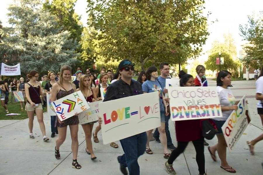 Students walk in unity to share the message of acceptance at Queer Week.