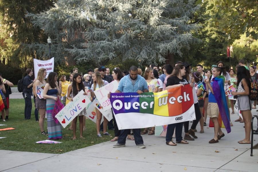 The Pride March started at campus and went around downtown. 