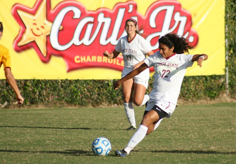 Wildcat mid-forward Pooja Patel scores Chicos only goal four minutes into the match against San Francisco State Gators Friday October 24, 2014.