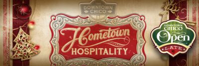 The Hometown Holiday Hospitality will have many downtown businesses open later than usual. Photo courtesy of Downtown Chico Business Association.