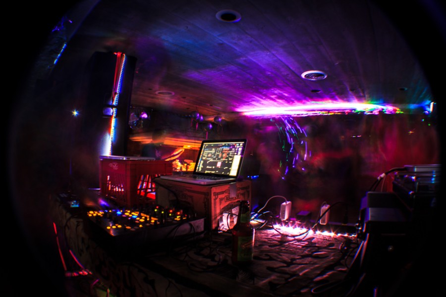 Long exposure in a club.