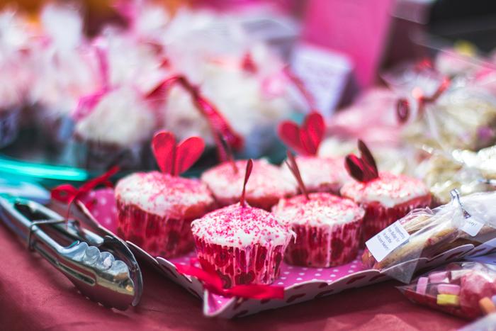 The Relay for Life fundraiser gives away cupcakes and other baked goods for donations in the gauntlet at Chico State, Feb 13, 2015. Photo credit Trevor Yale Ryan