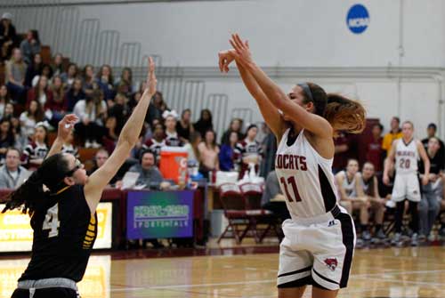 Chico State faces off against Cal State L.A. Friday Jan. 30 in Acker gym. Chico States Hannah Womack goes for the sho00t to get Chico State an early lead. Photo credit: Malik Payton