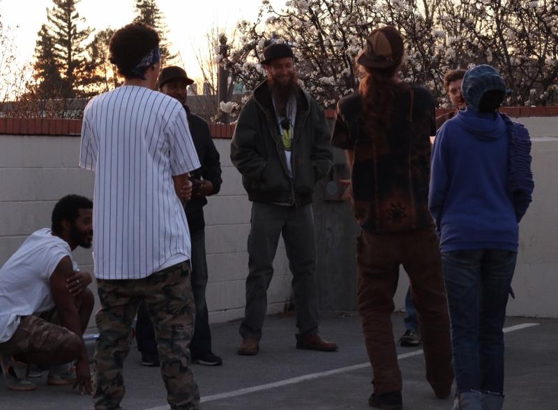 The Bay Area Cypher Crew kicking flows on a parking garage on a pleasant Thursday evening in Chico. Photo courtesy of Kiana Abenoja.