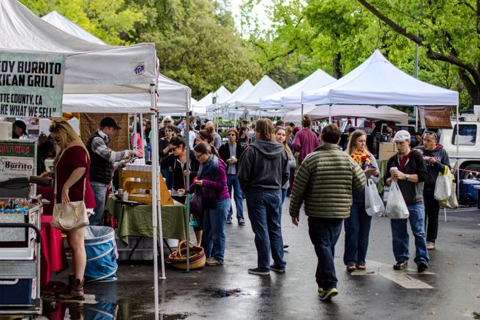 The Saturday Chico Certified Farmers Market always draws a healthy crowd, and nearly all passersby slowed for a listen.