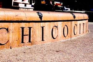 City of Chico sign located downtown. Photo by Catalina Friz 