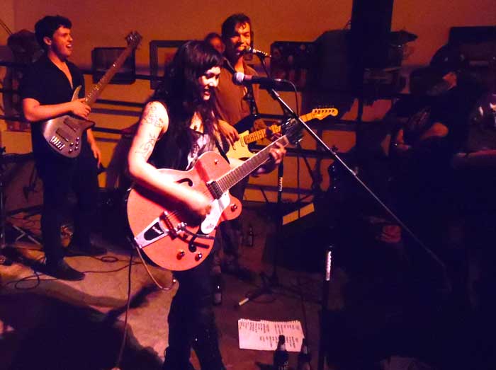 Aubrey Debauchery performs with her band The Broken Bones on Saturday at 1078 Gallery in an emotional set that marks her final show in Chico. Photo credit: George Johnston