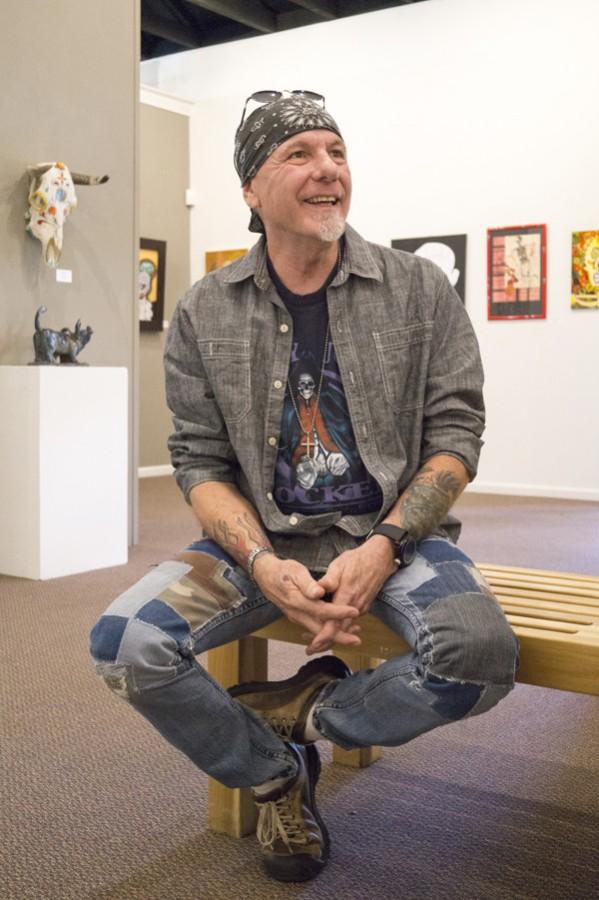 Airbrush artist Victor Porter is happy to be a part of Chico Art Centers Day of the Dead gallery. Photo credit: Grant Casey