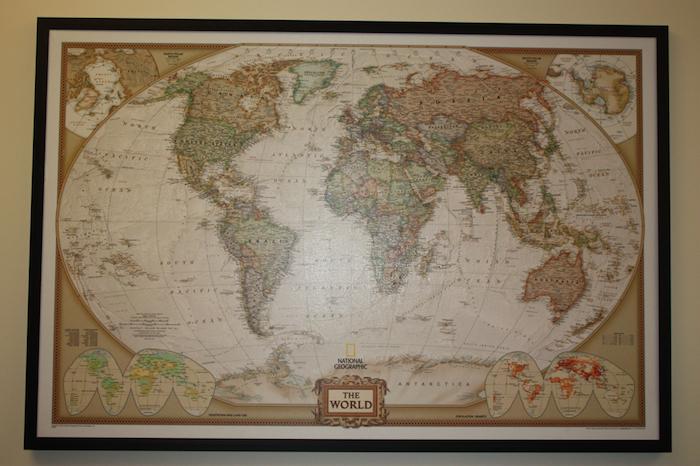 The fourth floor of the Student Services Center provides a large map for students to decide whether they want to study abroad or go on a national exchange. Photo credit: Allisun Coote