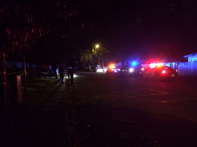 Authorities arrived at North Cedar Street after the shooting left one man injured. Photo courtesy of Chris Badger.
