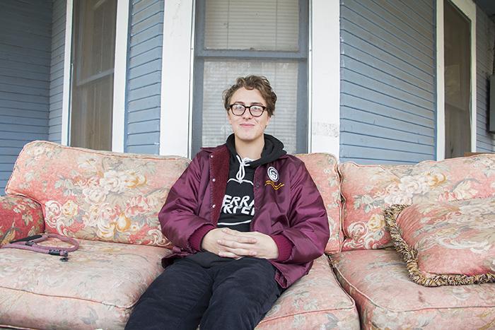 Cory Hackbarth, senior mass communication design major, has a couch on his porch and is not in favor of the ordinance. Photo credit: Jenelle Kapellas