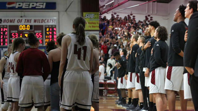 The 2016 Chico State mens and womens basketball teams. Photo credit: Jacob Auby & Jordan Olesen