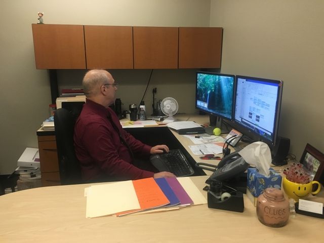 Scott Kodai working in his ITSS office. Photo credit: Elizabeth Helmer