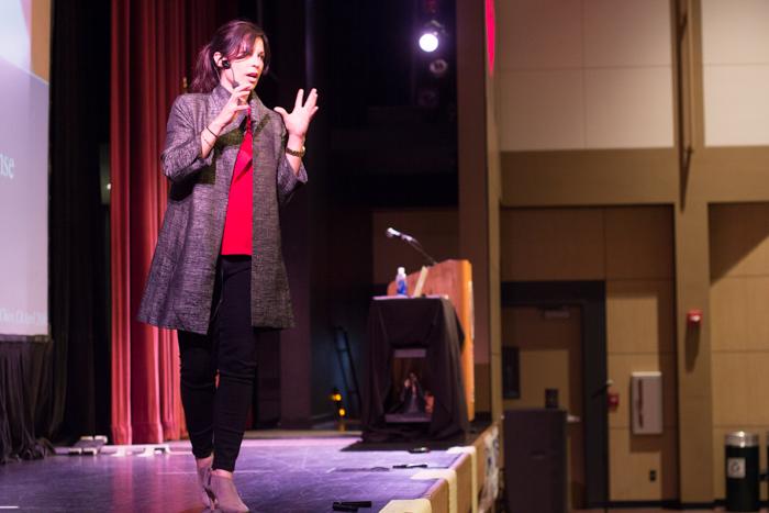 Carissa Phelps, human trafficking survivor, talks about the experience of being trafficked and how to approach those who are. Photo credit: Ryan Corrall