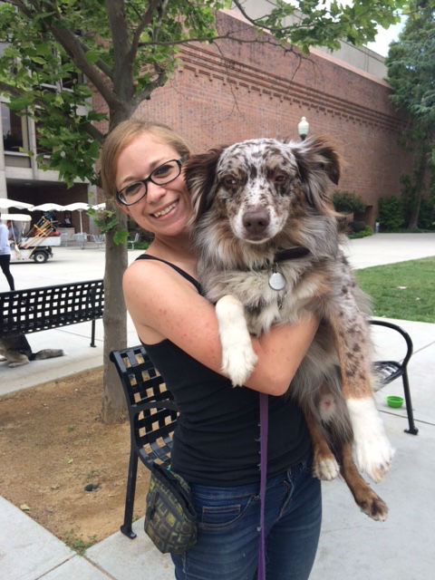 Nicole Marlin and her dog, Rider, were on campus April 5 to raise awareness of the Stockdog Association's fundraiser. Photo credit: Molly Sullivan