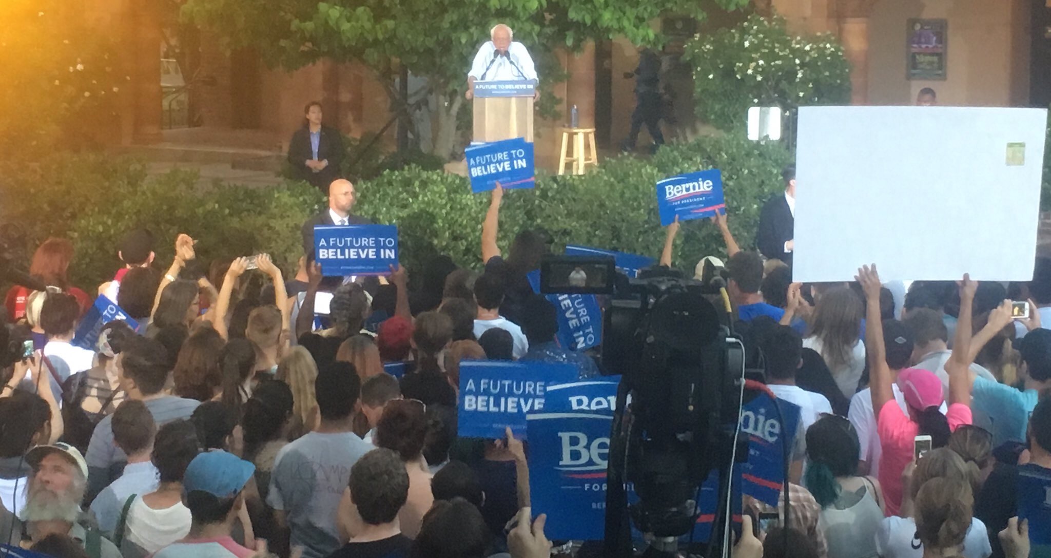Close to 6,000 people came to see Bernie Sander speak at Chico State Photo credit: Elizabeth Helmer