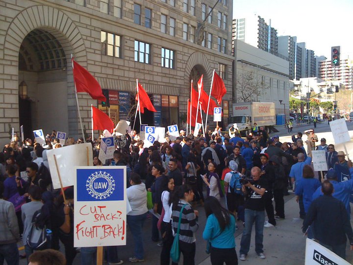United Auto Workers at a protest. Photo courtesy of United Auto Workers.
