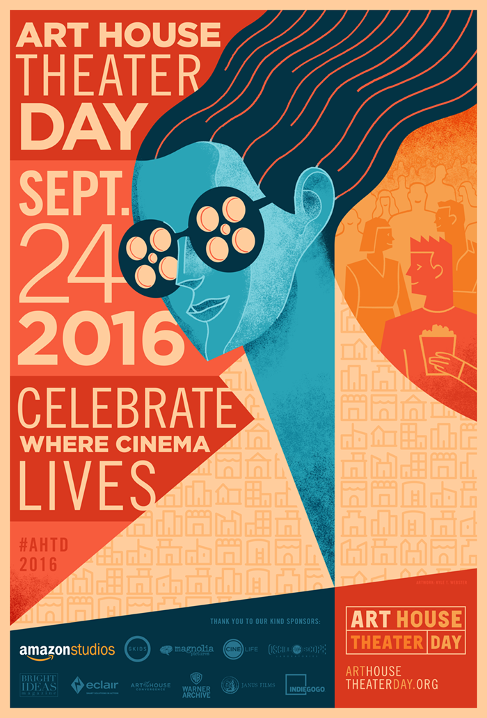 Promotional poster for Art House Theater Day via (http://www.arthousetheaterday.org/media.php)