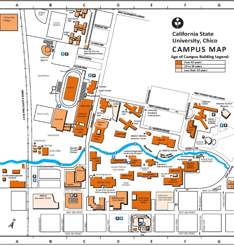 Map of the Chico State campus.