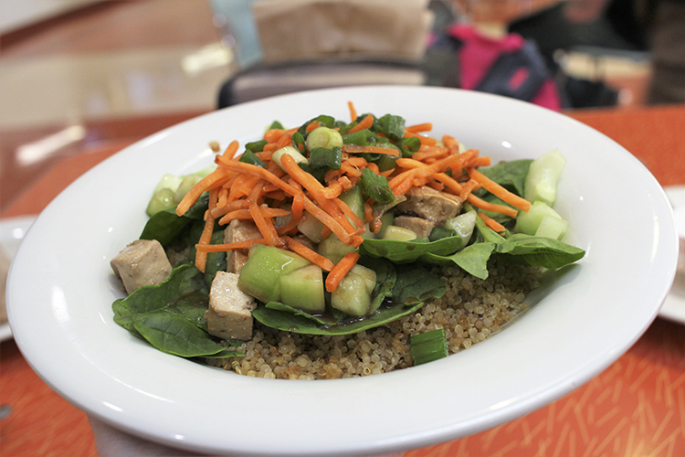 A vegan salad available in Sutter Dining hall. Photo credit: Sophia Robledo-Borowy