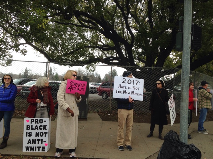 Protesters from Mobile Chico were out Wednesday from 11-2pm Photo credit: George Johnston