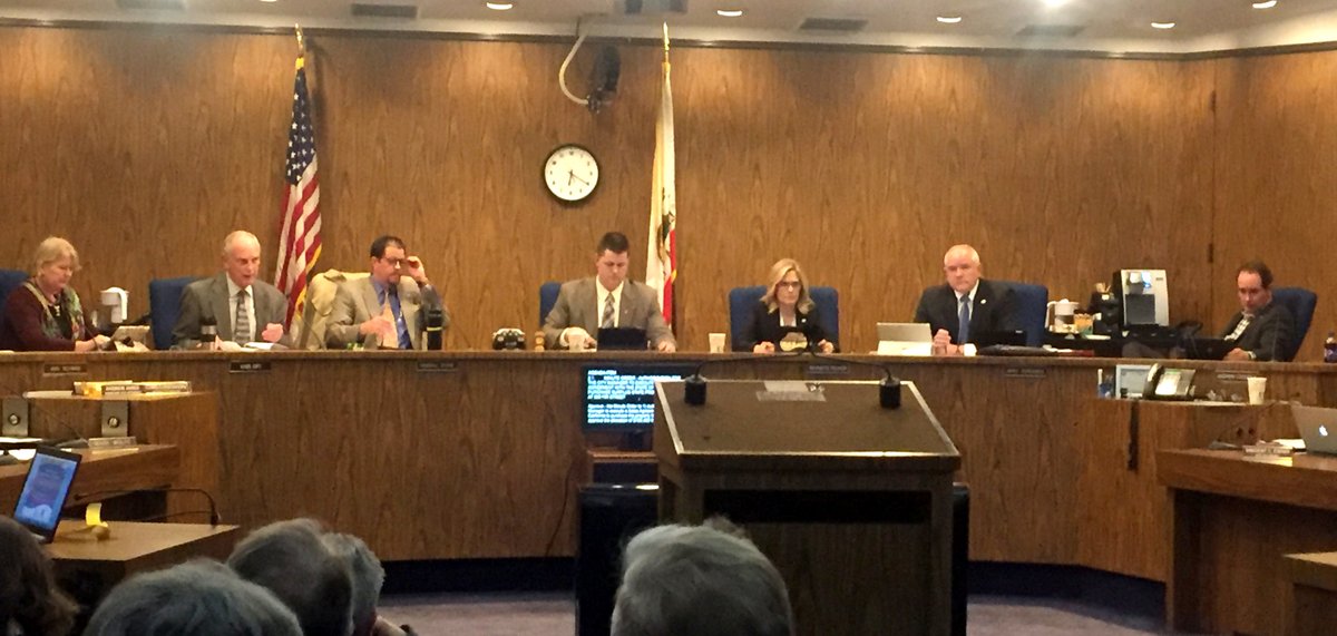 Chico City Council at Tuesday's meeting. Photo credit: Bianca Quilantan