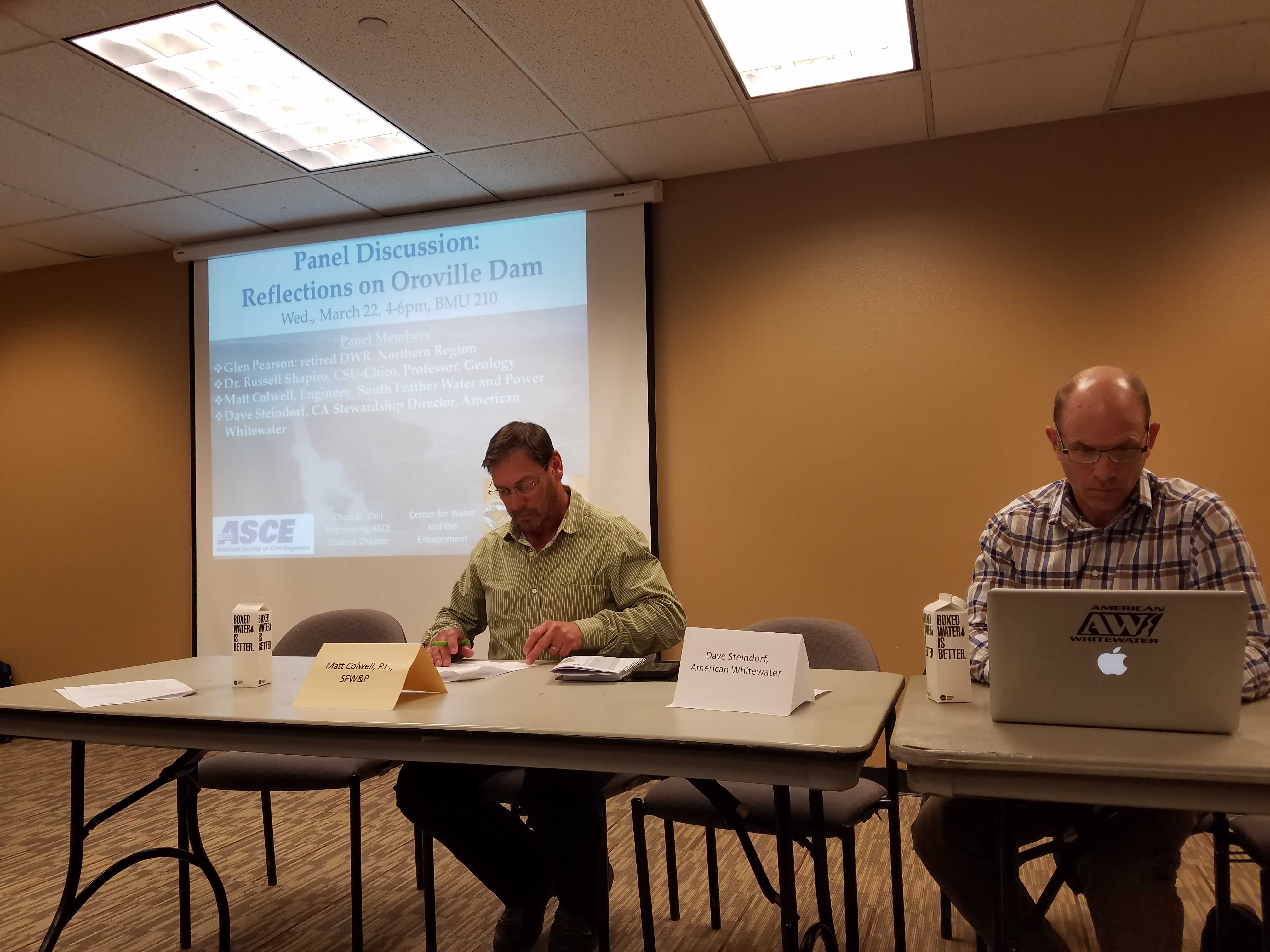 Oroville Dam Panel
Matt Colwell - Left
Dave Steindorf - Right Photo credit: Daniel Wright