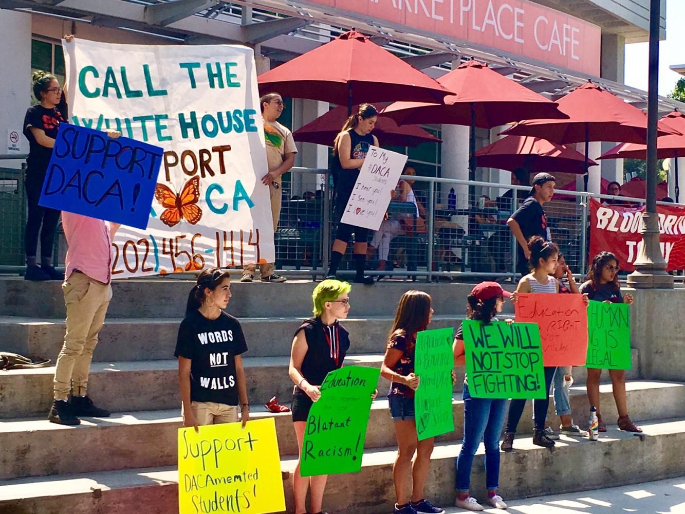 Chico students protest the DACA decision. Photo credit: Luke Dennison
