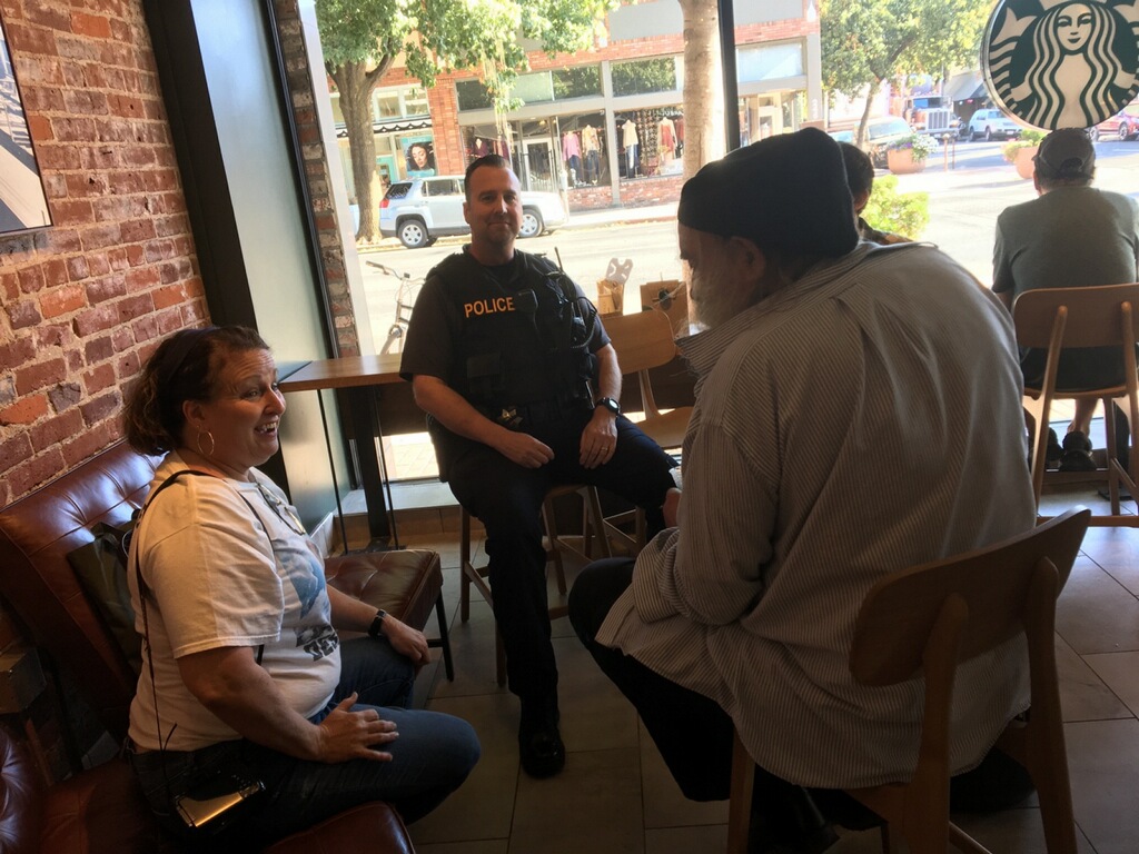 Officer Mark Hoffman, was available to conversate with community members. Photo credit: Christian Solis