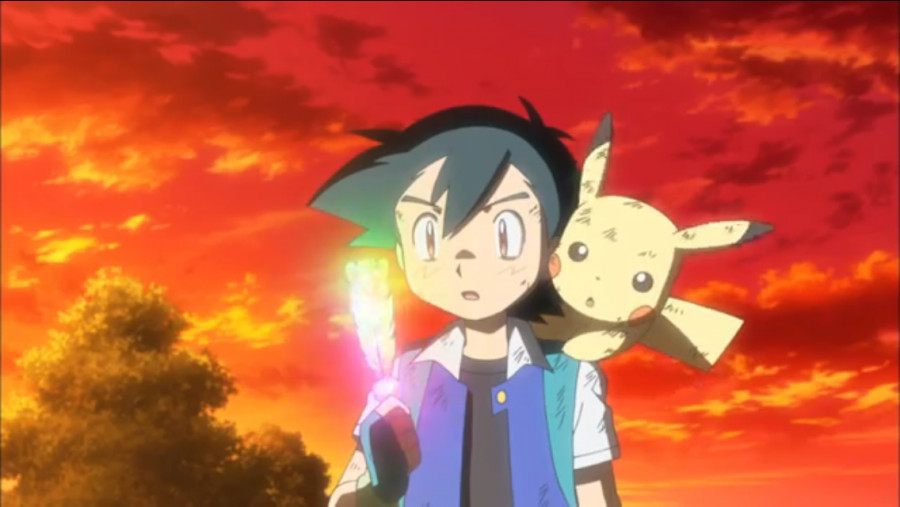 Ash receives a Rainbow Wing from legendary Pokemon Ho-Oh, which will help guide Ashs journey to meet Ho-Oh