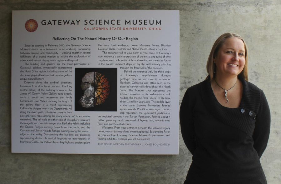 After a months-long national search, Chico state has named Adrienne McGraw as the new executive director of Gateway Science Museum. This image taken on January 25th shows the new director standing in front of the museum. Photo credit: Anne Chamberlain