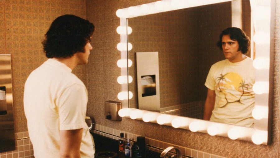 Jim Carrey as Kandy Kaufman staring at himself. image from imdb.com