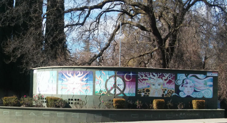 Peaces of Chico is a mural by artist Gregg Payne in downtown Chico. Photo credit: Latisha Cheney