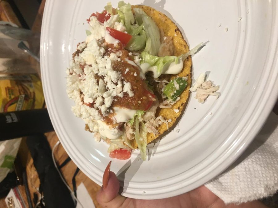 Nicte created Tostada de pollo to share with The Orion. Photo credit: Nicte Hernandez