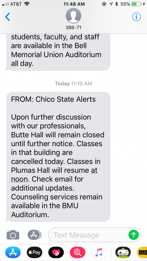 Classes in Butte Hall have been canceled until further notice.