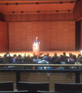 Luke Davies reads his poetry during a writers voice session in Zingg Recital Hall