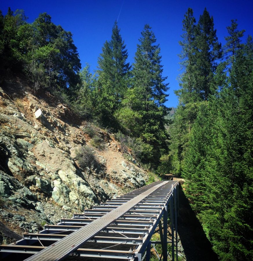 One of the many flumes located along the trail. Photo credit: Austin Schreiber