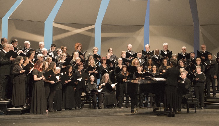 The University Chorus took stage first for A Garland of Song, Saturday at Harlen Adams Theatre Photo credit: Carly Maxstone